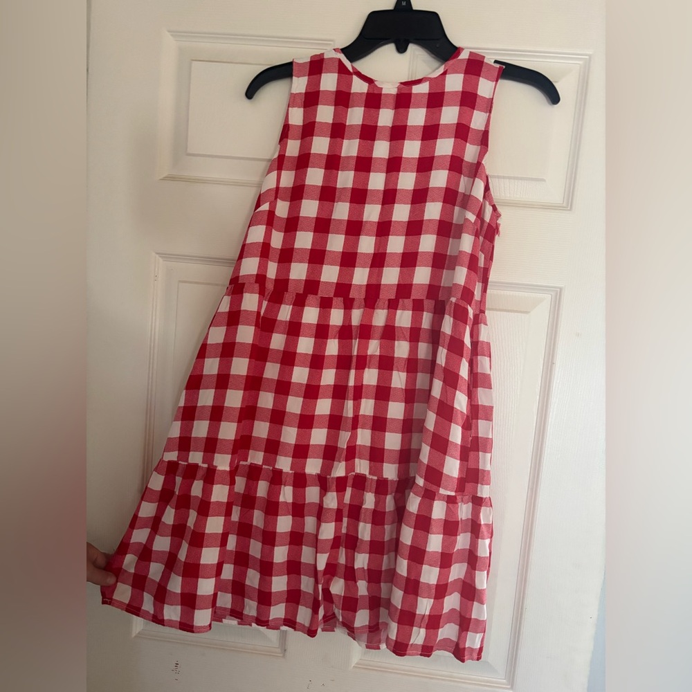 Elings Red and White gingham dress size SMALL